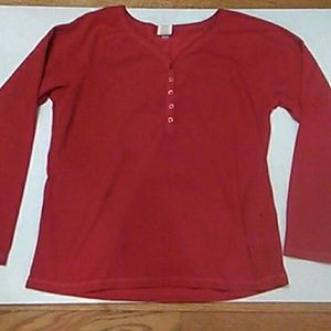 soft fleece red long sleeve top